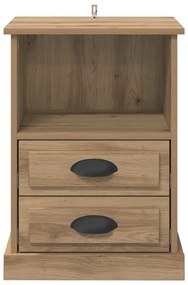 Éjjeliszekrény 2 pcs kézműves tölgy 43 x 36 x 60 cm Faanyag