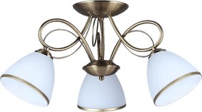 PREZENT 61450 ASTER Mennyezeti Csillár Antik Bronz, Fehér E27 IP20