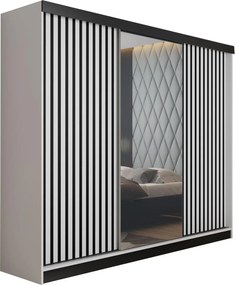 Malani 200 Tolóajtós Szekrény 200cm, Fehér