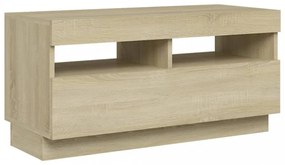 sonoma tölgy színű TV-szekrény LED-lámpákkal 80 x 35 x 40 cm
