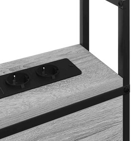 Tárolós Fejtámla Töltő Állomással Szürke sonoma 135 cm Faanyag