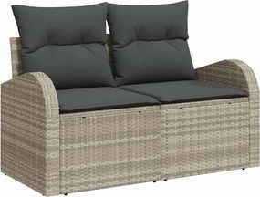 vidaXL Kerti Kanapé Szett párnával 7 pcs Világosszürke és Sötétszürke