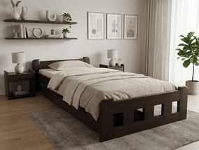 Naomi magasított ágy 90x200 cm, diófa Ágyrács: Ágyrács nélkül, Matrac: Coco Maxi 20 cm matrac