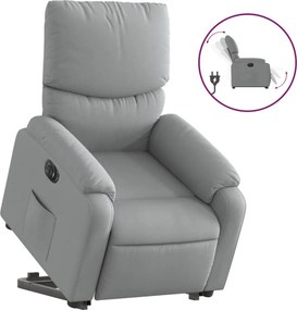 vidaXL elektromos felállást segítő világosszürke szövet dönthető fotel