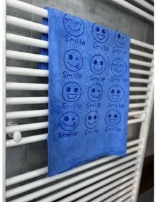 Gyorsan száradó törülköző Smiley kék A törülközők mérete: 35x75 cm
