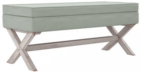 világosszürke bársony tárolóülőke 110 x 45 x 49 cm