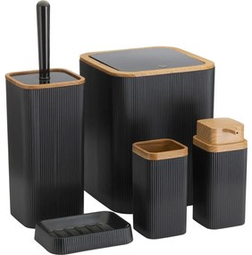 Fürdőszobai készlet ZOYA 5 db fekete/barna