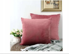 Díszpárnahuzat 45x45cm Bársony Rózsaszín Cipzáras 2 db