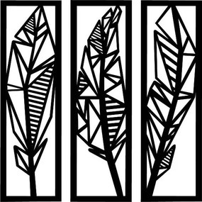 Modern háromrészes festmény banánlevelekről - MUSACEAE