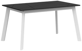 Asztal Boston CE125Fehér, Matt fekete, 77x85x140cm, Hosszabbíthatóság, Közepes sűrűségű farostlemez, Fa