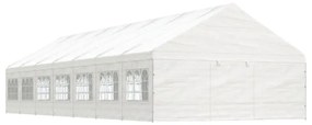 fehér polietilén pavilon tetővel 15,61 x 5,88 x 3,75 m