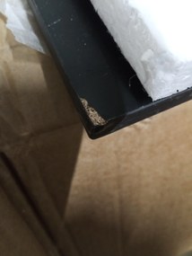 AKCIÓ Fekete étkezőasztal RAMOD 100x60 cm, márvány dekor, II. osztály