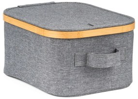 G21 tárolódoboz 24 x 30 x 15 cm, bambusz, fedéllel, szürke