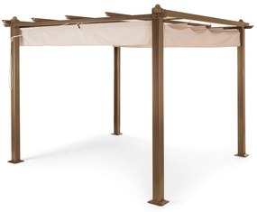 Pantheon Rust, pergola, négyszögletes alumínium csövek, 3x3 m, 4 sarokoszlop, vízálló