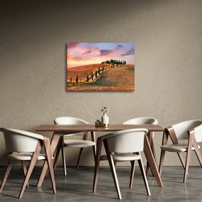 Kép - Ház a dombon, Toszkána, Olaszország (70x50 cm)