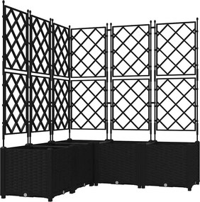 vidaXL Kerti cserép 5 pcs Fekete 120 x 120 x 143 cm Acél