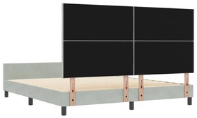 Ágykeret Világosszürkében - 180x200 cm Bársony