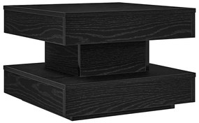fekete dohányzóasztal 360 fokban forgatható 50x50x34,5 cm