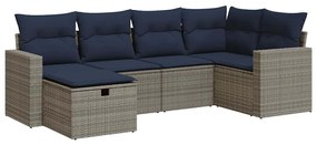 vidaXL 6 részes szürke polyrattan kerti ülőgarnitúra párnákkal
