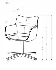 K-614 CS 360 fokban forgatható étkezőszék bézs