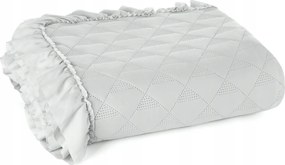 Dekoratív ágytakaró Vanesa 200x220 ezüst steppelt, fodros