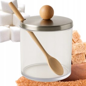 Cukortartó Ania Konyhai Cukortartó Fa Kiskanállal, Masszív, Rendezett