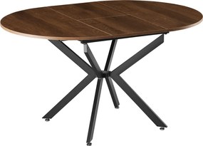 Kihúzható étkezőasztal, sötét tölgy/fekete, 100x100-140x75 cm, ABERO TYP 1