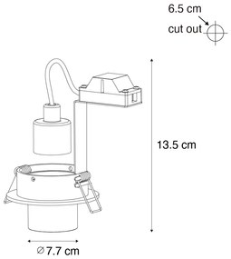 Modern beépíthető spotlámpa, sötétmetál GU10, 35 mm-es kerek, dönthető - Installa