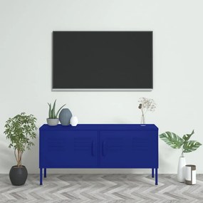 Tengerészkék acél TV-szekrény 105 x 35 x 50 cm