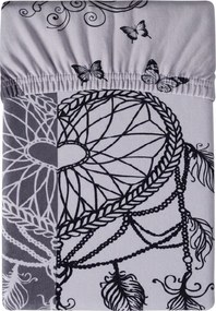 Mikroszálas lepedő TIRSO szürkefehér 90x200 cm