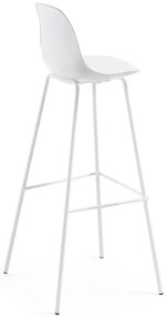 Fehér bőrutánzat bárszék (ülésmagasság 75 cm) Brighter – Kave Home