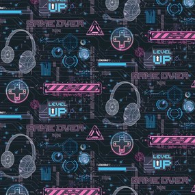 Arthouse Signature 2 Gamer fekete-neon videójátékos papír tapéta – 923803