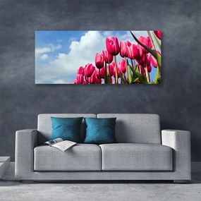 Vászonfotó Tulipán Fal 100x50 cm