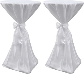 vidaXL Asztal Borító Fehér 60 cm Szalaggal 2 db