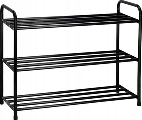 Cipősszekrény Fém háromszintes 65,5 x 52 x 26 cm fekete