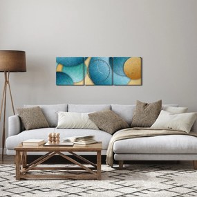 Az absztrakciós körök képe (órával) (90x30 cm)