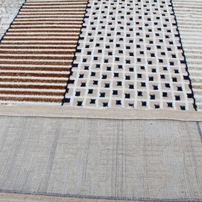Modern szőnyeg bézs barna kék DIANA 200x300 gépi modern szőnyeg nappaliba