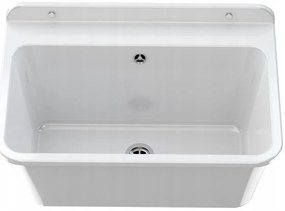 Mosogató Quality Universe, univerzális műanyag mosogató 61x41x30 cm + szifon, 1 kamrás, fehér, SKQ-KGLK60-WH