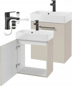 Függő fürdőszoba szekrény mosdóval 60x50cm Csapteleppel és szifonnal összeszerelve