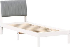 vidaXL Ágykeret fejtámlával Fehér 80 x 200 cm Tömör fenyőfa