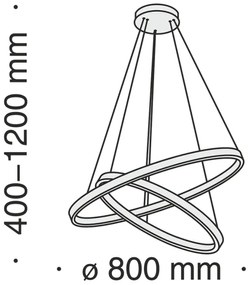 Maytoni MOD058PL-L74BS3K - LED Csillár zsinóron RIM LED/88W/230V átm. 80 cm arany