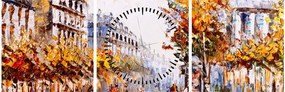 Kép - Utca Párizsban (órával) (90x30 cm)
