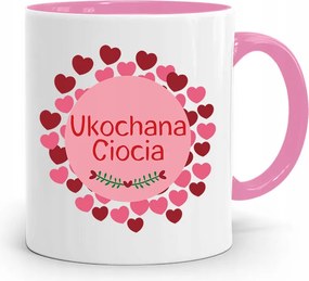 Rózsaszín Bögre Ajándék Nagynéninek, Szeretett Nagynénjének! fényképes nyomattal