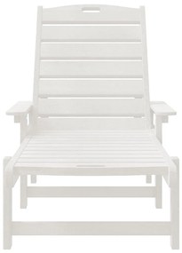 Kerti pihenő bútor 2 pcs Fehér 53 x 195.5 x 30 cm Polietilén