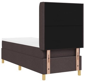 Boxspring Ágy Mattal &amp; LED Sötétbarna 80x200 cm Szövet