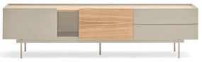 Bézs-natúr színű TV-állvány tölgyfa dekorral 180x45 cm Otto – Teulat