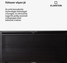 Klarstein Hot Spot Slimcurve Double Wave, konvektor, 2 az 1-ben fűtőtest, 2000 W, heti időzítő, fekete
