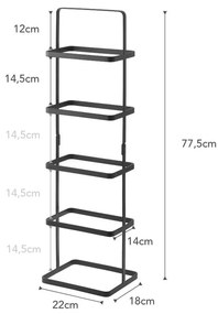 Fekete fém cipőtartó állvány Tower Shoe Rack – YAMAZAKI