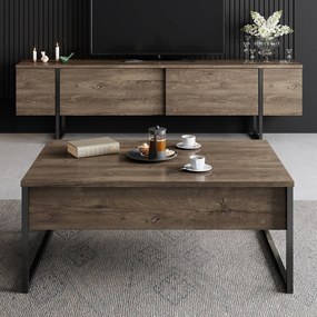 Dohányzóasztal Luxe - Walnut, Black