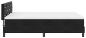 Boxspring Ágy Mattal Fekete 140x200 cm Bársony